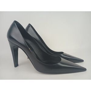 Prada Women's Black Leather Pointed Toe Pumps Size 39.5